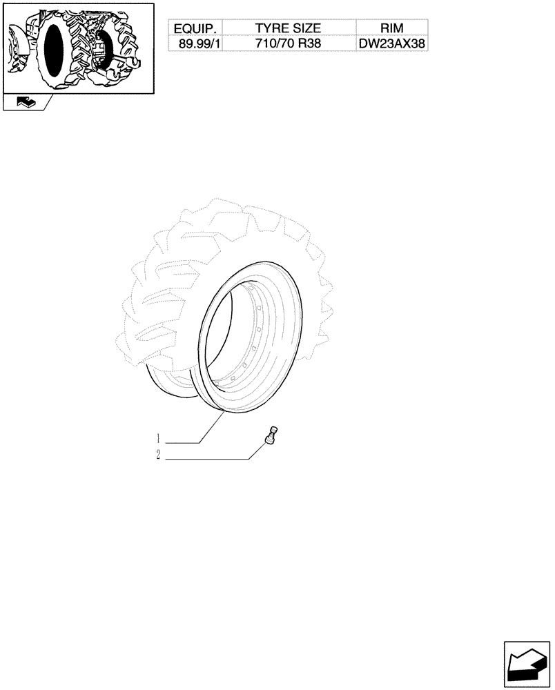 Схема запчастей Case IH PUMA 210 - (83.00[08]) - REAR WHEELS (11) - WHEELS/TRACKS