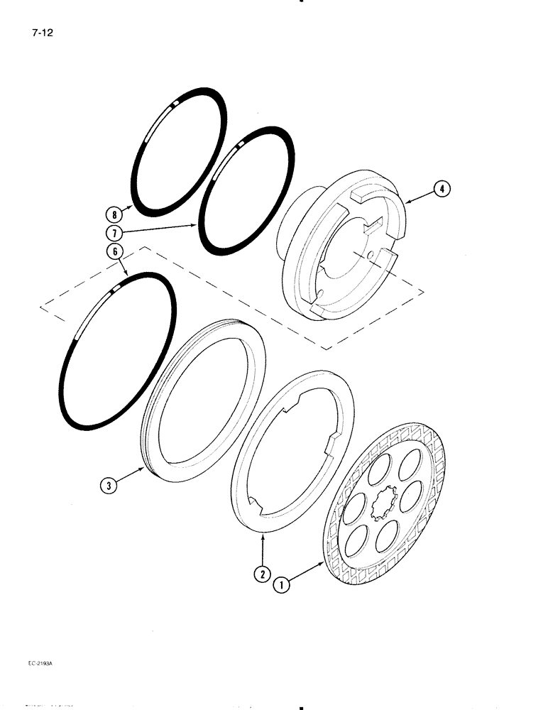 Схема запчастей Case IH 595 - (7-12) - DIFFERENTIAL BRAKES (07) - BRAKES