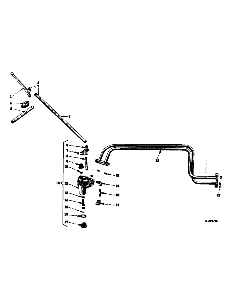 Схема запчастей Case IH FARMALL C - (163) - HYDRAULIC SYSTEM, REMOTE CONTROL, SPECIAL, AUXILIARY CONTROL VALVE, LEVER, ROD AND MANIFOLD TUBES (07) - HYDRAULIC SYSTEM