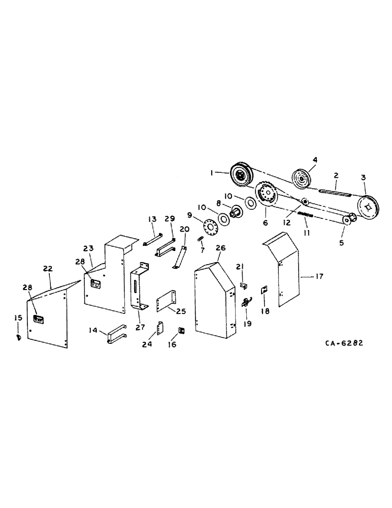 Схема запчастей Case IH 1482 - (33-17) - FEEDER, AUGER AND KNIFE DRIVE (13) - FEEDER