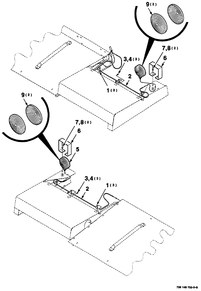 Схема запчастей Case IH 725 - (04-004) - HEADER FLASHER LIGHT ASSEMBLIES (55) - ELECTRICAL SYSTEMS