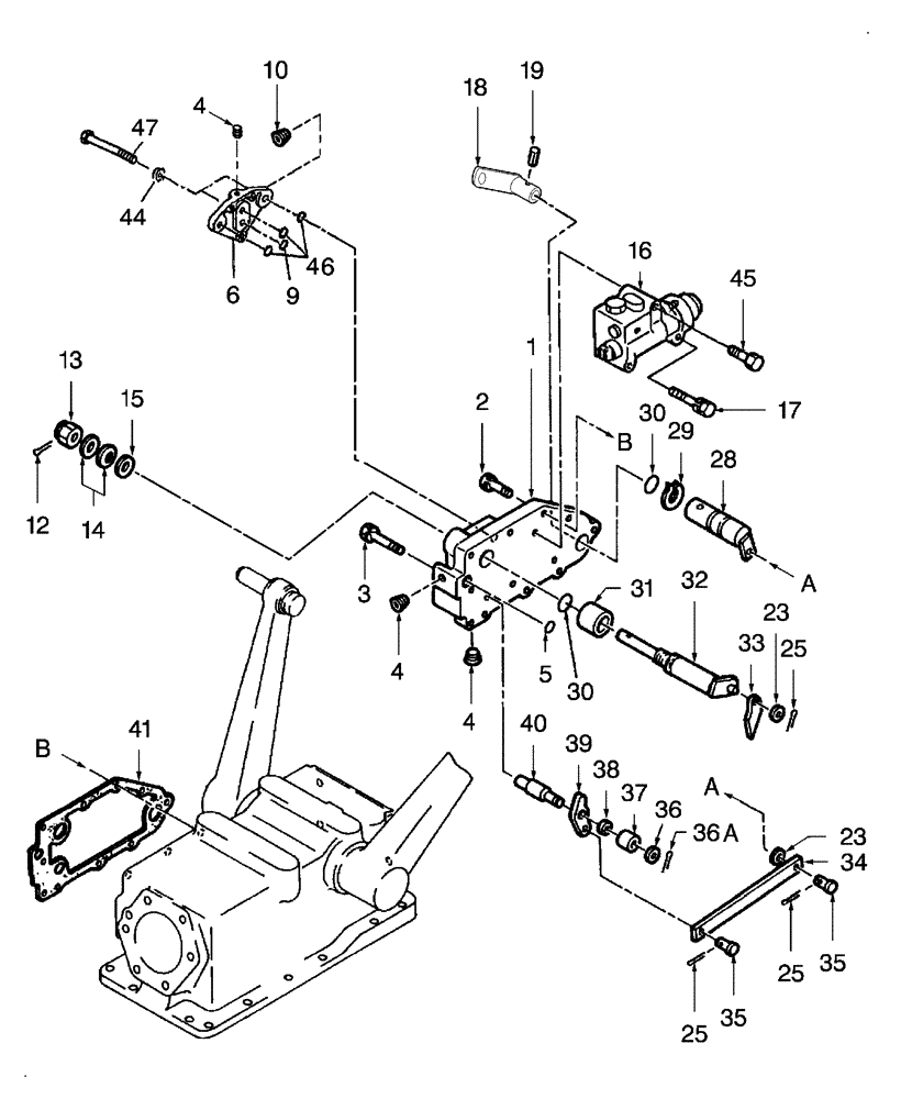 Схема запчастей Case IH FARMALL 50 - (07.03) - HYD CONTROL VALVE, QUADRANT & L/DRAFT CONTROL - 12X12 GEAR (07) - HYDRAULIC SYSTEM