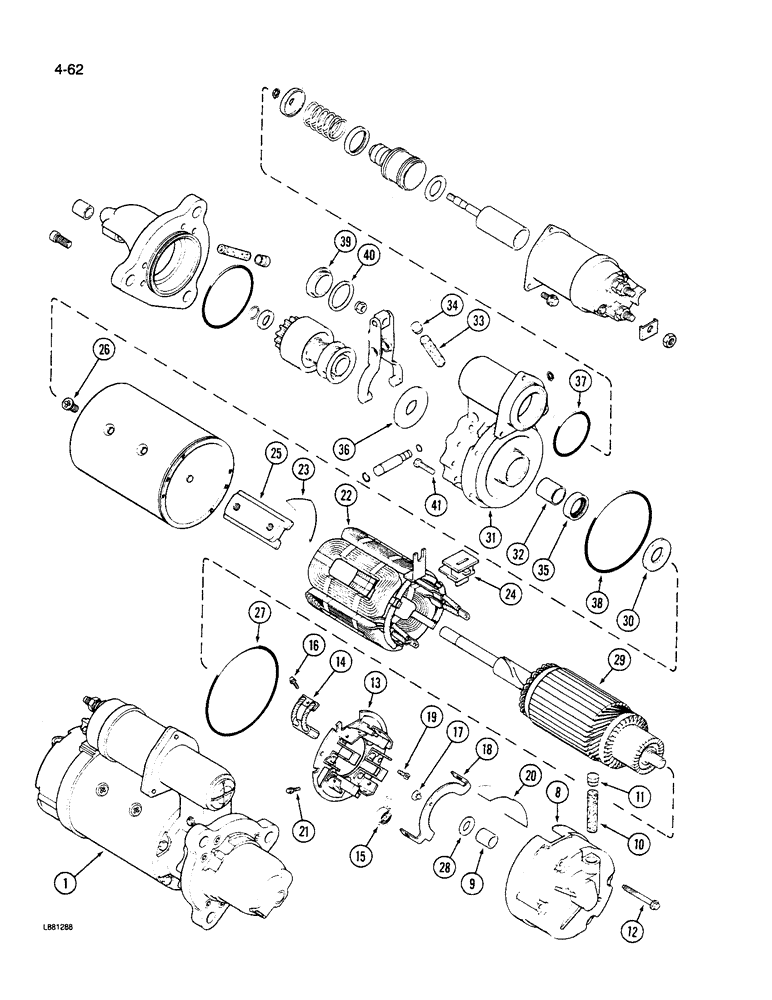 Схема запчастей Case IH 1640 - (4-62) - STARTER, HEAVY DUTY SEALED (06) - ELECTRICAL