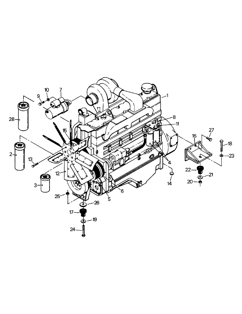 Схема запчастей Case IH KP-1325 - (04-02) - ENGINE AND ATTACHING PARTS, CUMMINS 855 ENGINE (04) - Drive Train