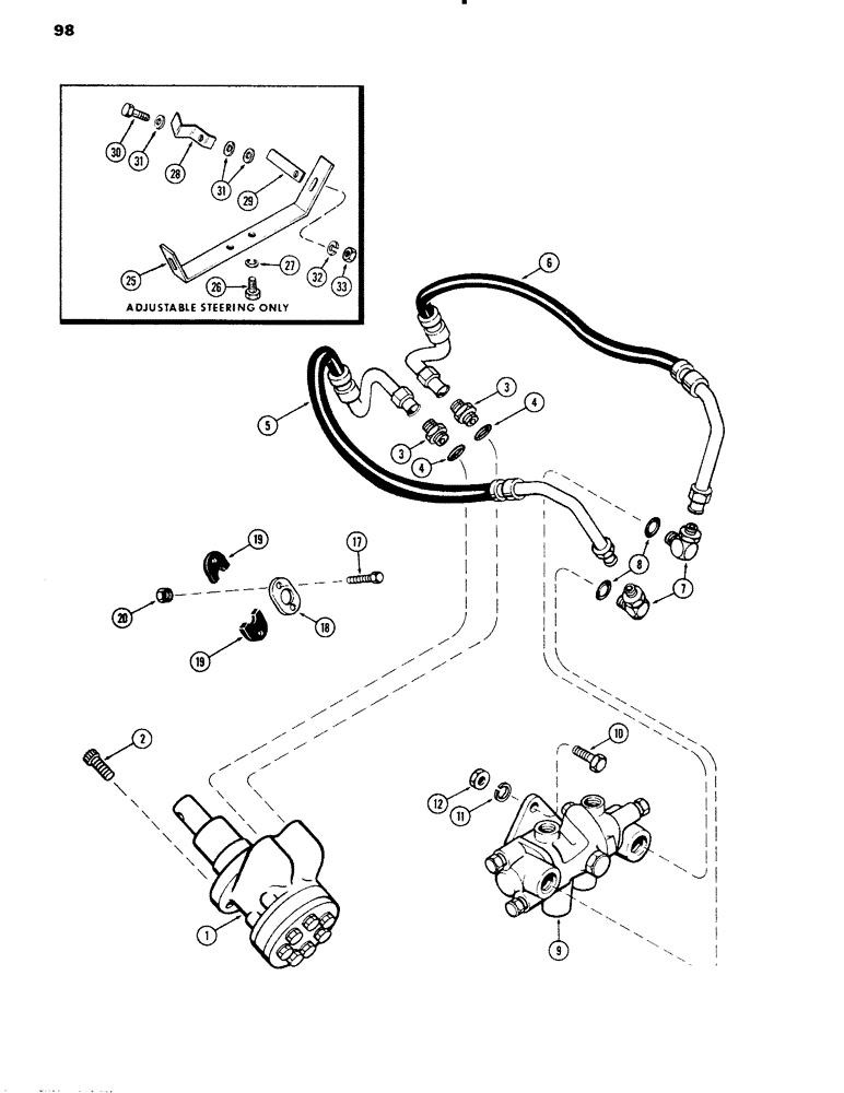 Схема запчастей Case IH 1090 - (098) - HYDROSTATIC STEERING SYSTEM (05) - STEERING