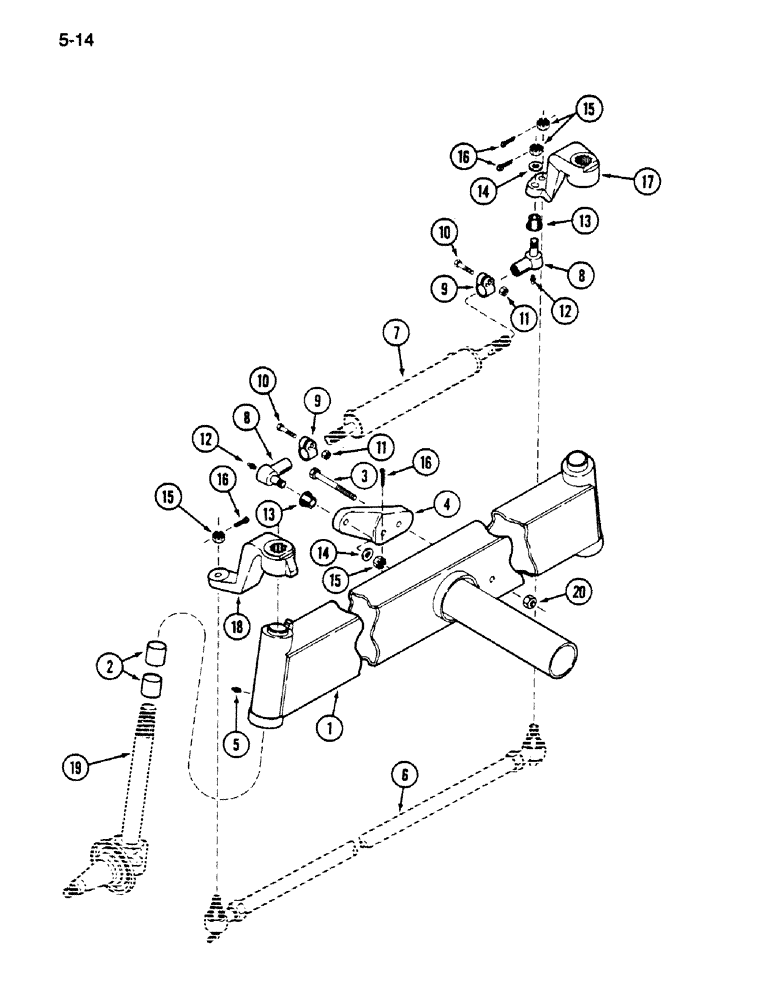 Схема запчастей Case IH 1620 - (5-014) - STEERING AXLE, NONADJUSTABLE (04) - STEERING