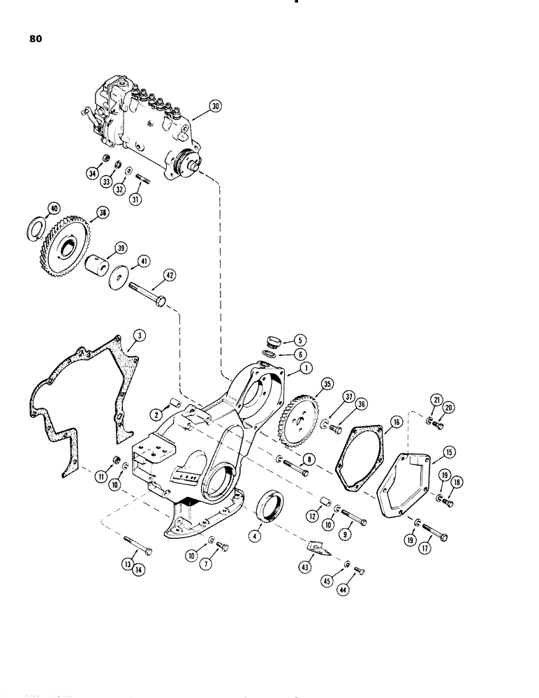 Схема запчастей Case IH 1270 - (080) - TIMING GEAR COVER, (451BDT) DIESEL ENGINE (03) - FUEL SYSTEM