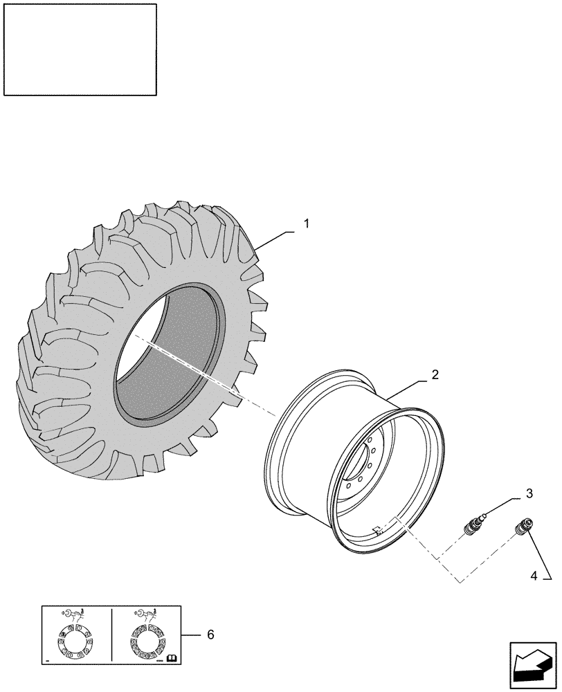 Схема запчастей Case IH 9230 - (44.100.03) - WHEEL, FRONT-900/65R32, NA AND ANZ ONLY (44) - WHEELS