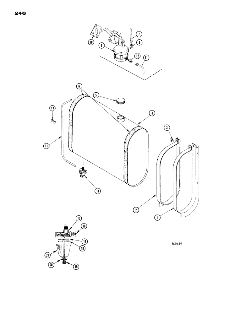 Схема запчастей Case IH 1660 - (246) - FUEL TANK, STRAINER AND PUMP, GASOLINE ENGINE (10) - ENGINE