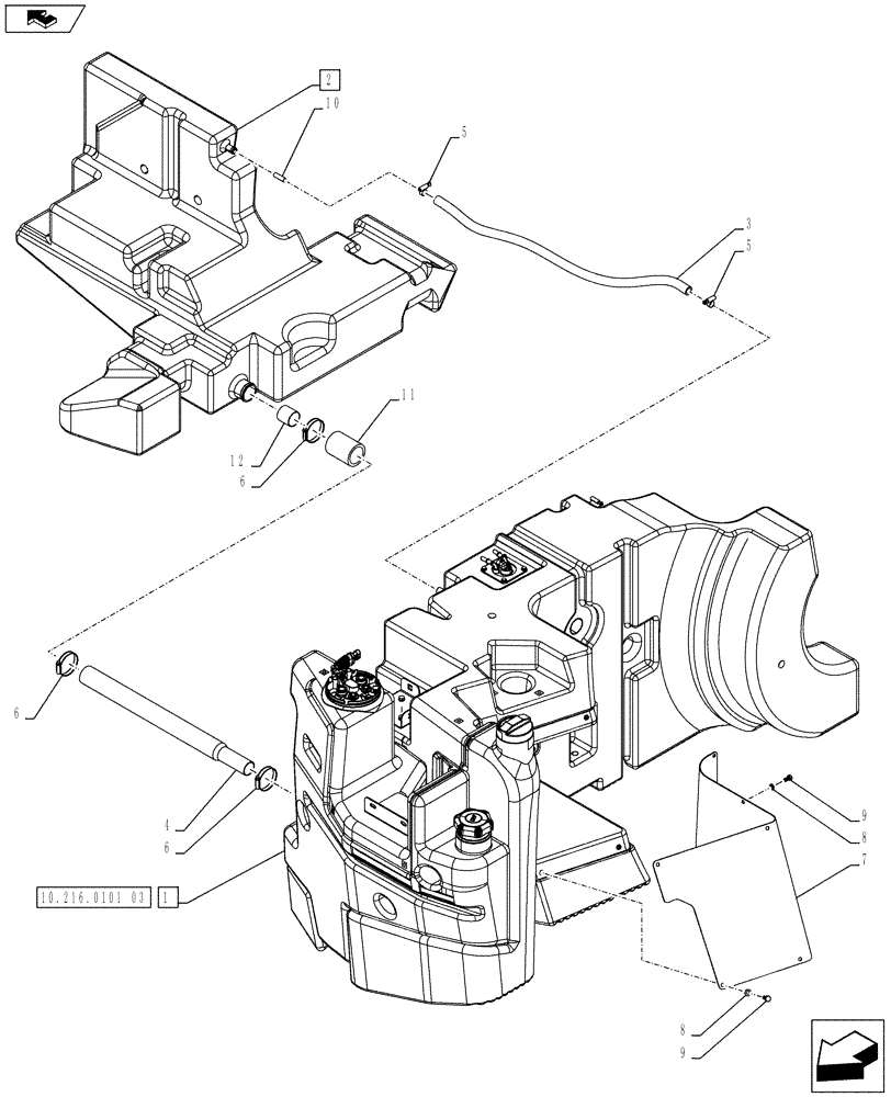 Схема запчастей Case IH PUMA 200 - (10.216.0101[01]) - ABS SYSTEM - FUEL TANKS AND PIPES (VAR.743922) (10) - ENGINE