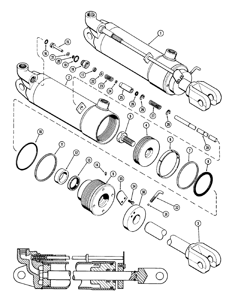 Схема запчастей Case IH 1470 - (152) - G31945 REMOTE HYDRAULIC CYLINDER, 4 X 8 W/ HYD. LIMIT STOP, FIRST USED TRACTOR SERIAL NUMBER 8674001 (08) - HYDRAULICS