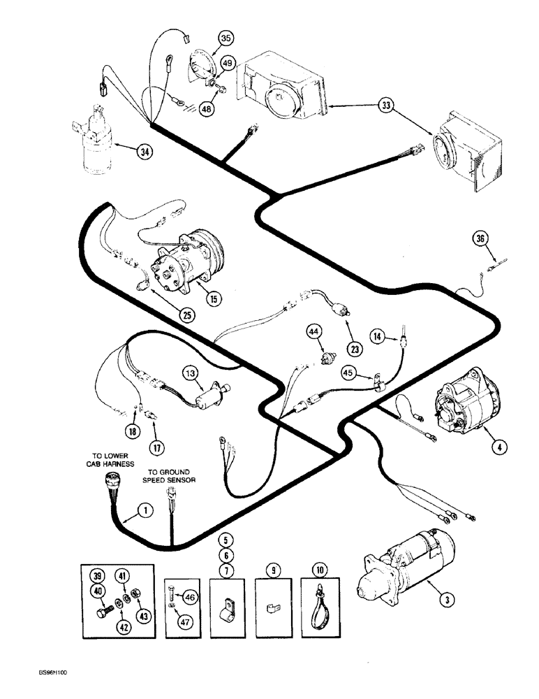 Схема запчастей Case IH 8920 - (4-010) - ENGINE AND FRONT COMPONENT HARNESS, PRIOR TO P.I.N. JJA0076314 (04) - ELECTRICAL SYSTEMS