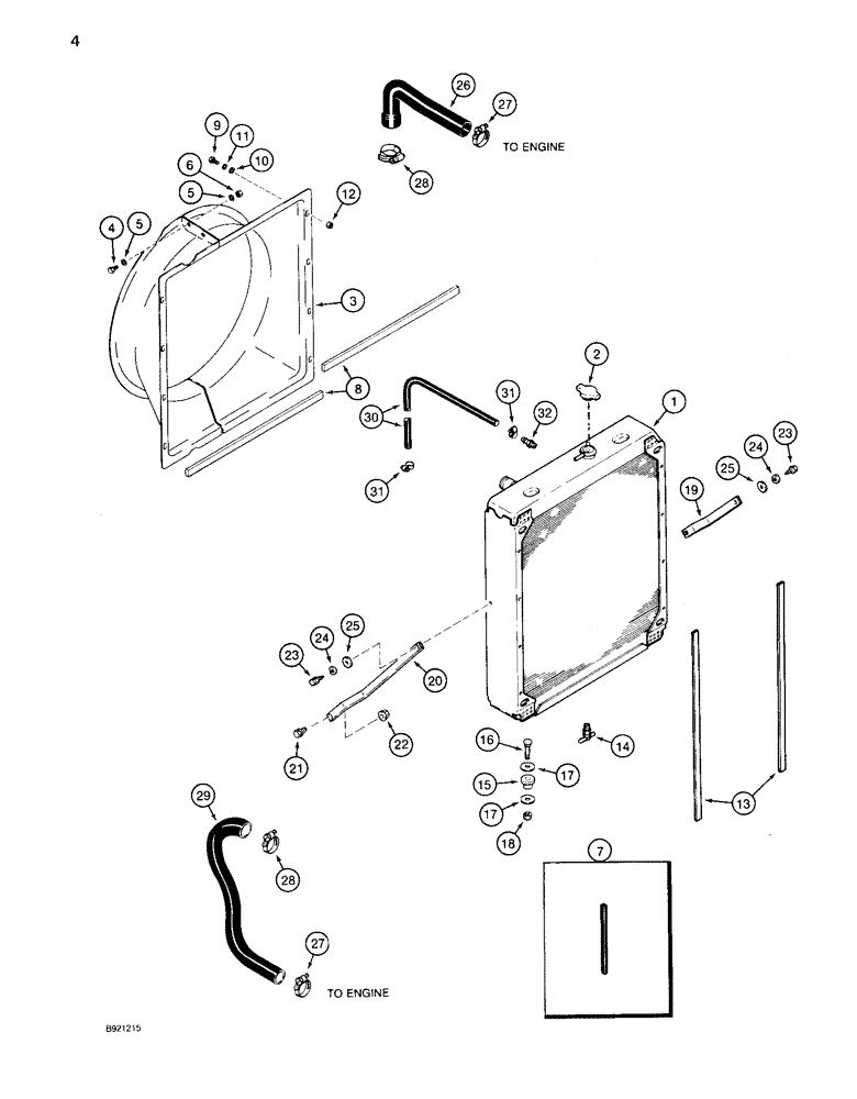 Схема запчастей Case IH 1680 - (004) - RADIATOR AND FAN SHROUD (10) - ENGINE