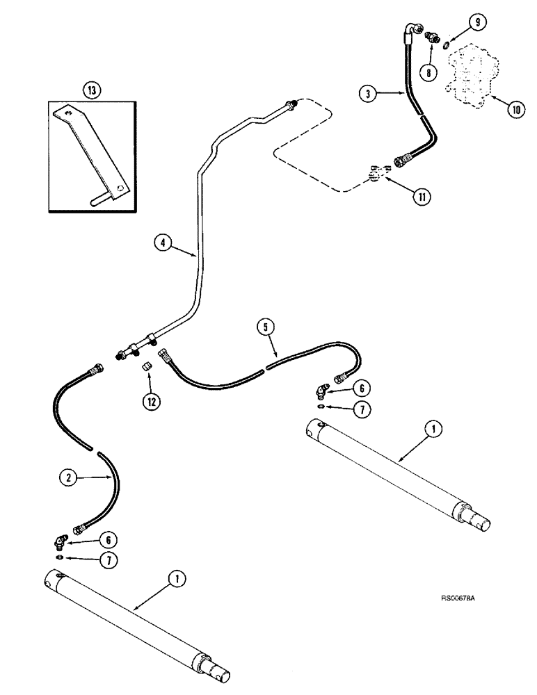 Схема запчастей Case IH 1680 - (8-22) - HEADER LIFT CYLINDER SYSTEM, WITHOUT THIRD LIFT CYLINDER ATTACHMENT (07) - HYDRAULICS