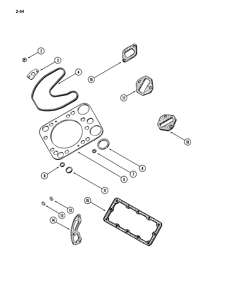 Схема запчастей Case IH 4994 - (2-54) - GASKET KIT, 866 CUBIC INCH DIESEL ENGINE (02) - ENGINE