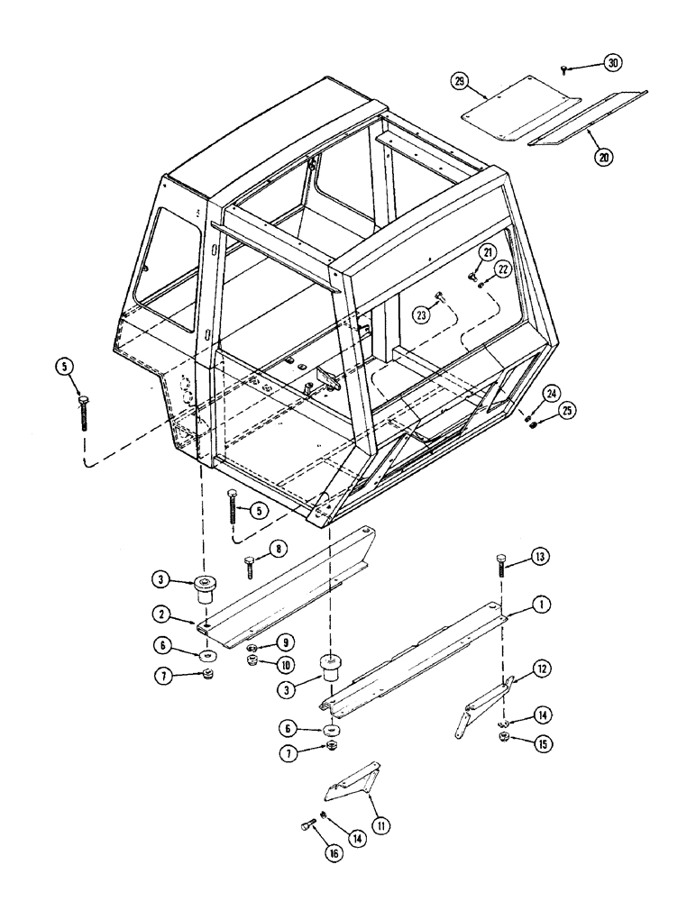 Схема запчастей Case IH 2870 - (366) - CAB, MOUNTING PARTS (09) - CHASSIS/ATTACHMENTS