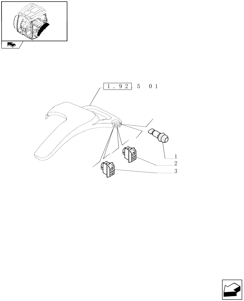 Схема запчастей Case IH PUMA 140 - (1.75.1[09]) - HITCH CONTROL AND PTO SWITCH MOUNTED ON REAR FENDER (06) - ELECTRICAL SYSTEMS