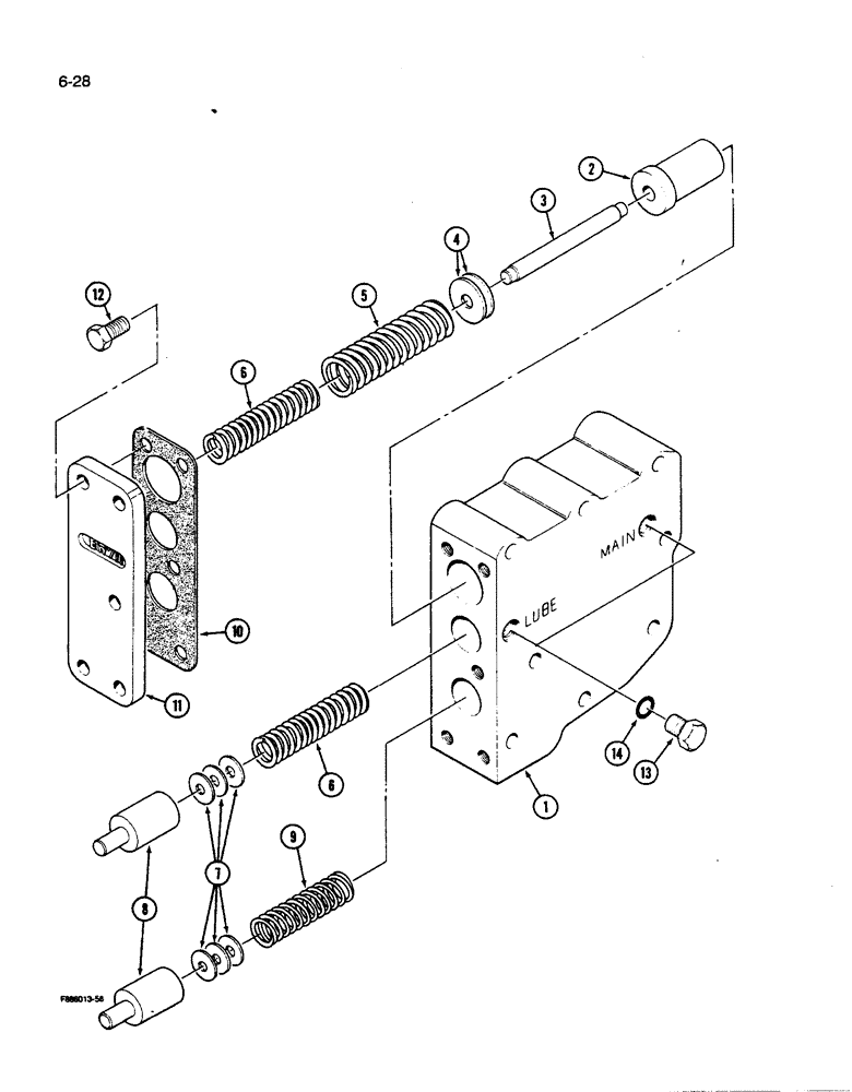 Схема запчастей Case IH 9280 - (6-028) - POWER SHIFT TRANSMISSION ASSEMBLY REGULATOR VALVE ASSEMBLY (06) - POWER TRAIN