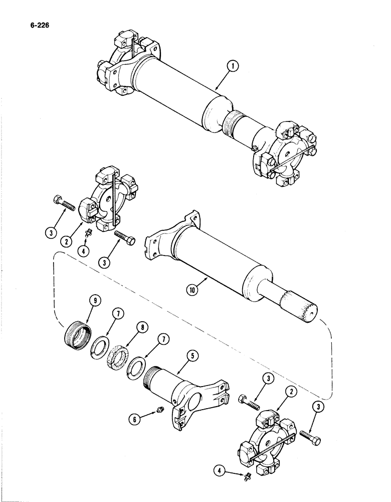 Схема запчастей Case IH 4894 - (6-226) - REAR AXLE DRIVE SHAFT (06) - POWER TRAIN