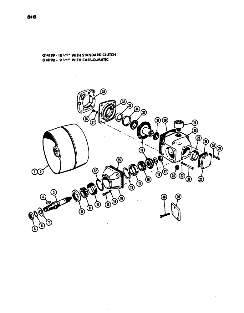 Схема запчастей Case IH 530 - (318) - REAR MOUNTED BELT PULLEY, PRIOR TO S/N 8262800 (06) - POWER TRAIN