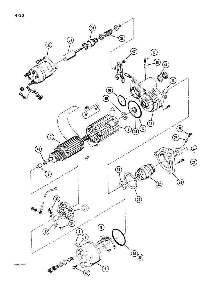 Схема запчастей Case IH 9280 - (4-30) - STARTER ASSEMBLY (04) - ELECTRICAL SYSTEMS