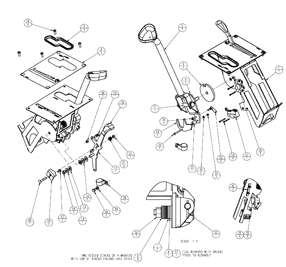 Схема запчастей Case IH 3210 - (01-005) - PROPEL, THROTTLE ASSEMBLY Cab Interior