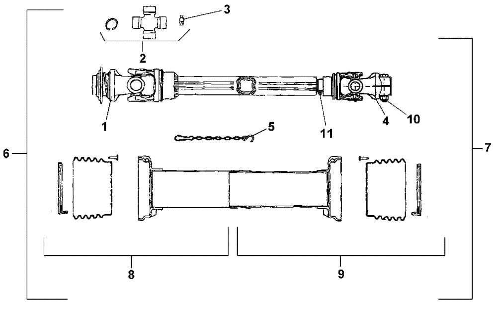 Схема запчастей Case IH 2062 - (09-49) - COMBINE ADAPTER DRIVELINE (03) - CHASSIS/MOUNTED EQUIPMENT