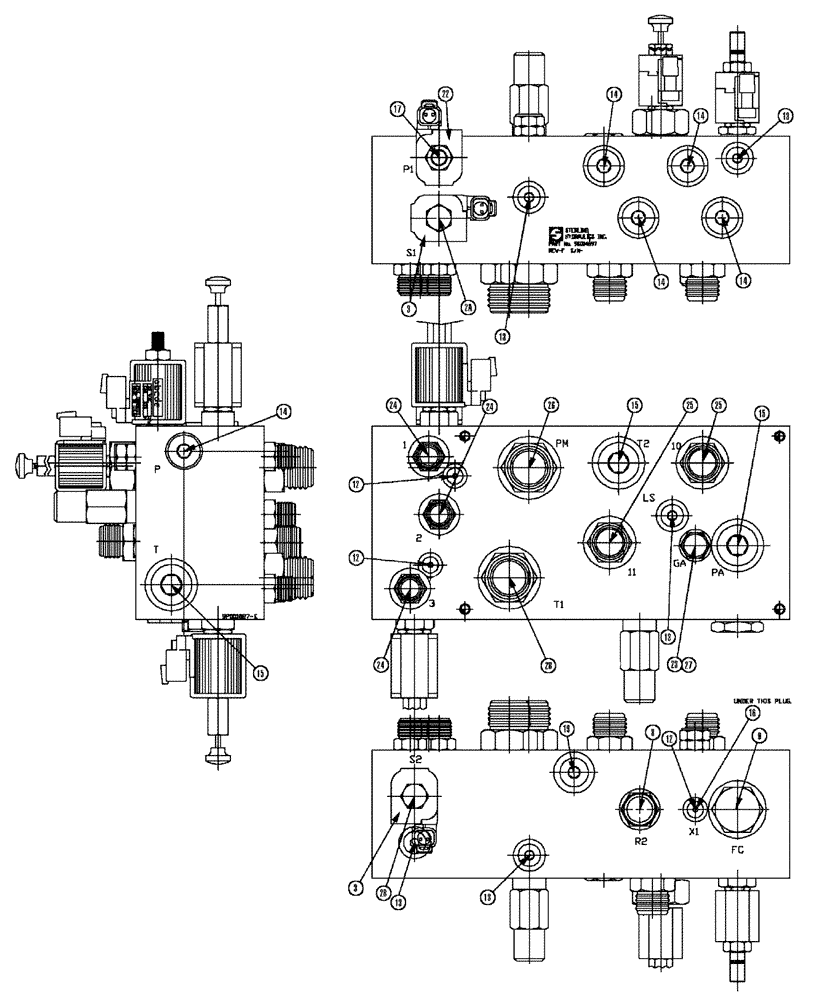 Схема запчастей Case IH 810 - (07-010[02]) - VALVE BLOCK, SINGLE BIN Hydraulic Components