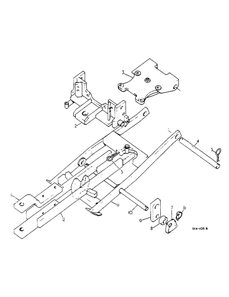 Схема запчастей Case IH 2400 - (09-18) - THREE POSITION DRAWBAR (12) - FRAME