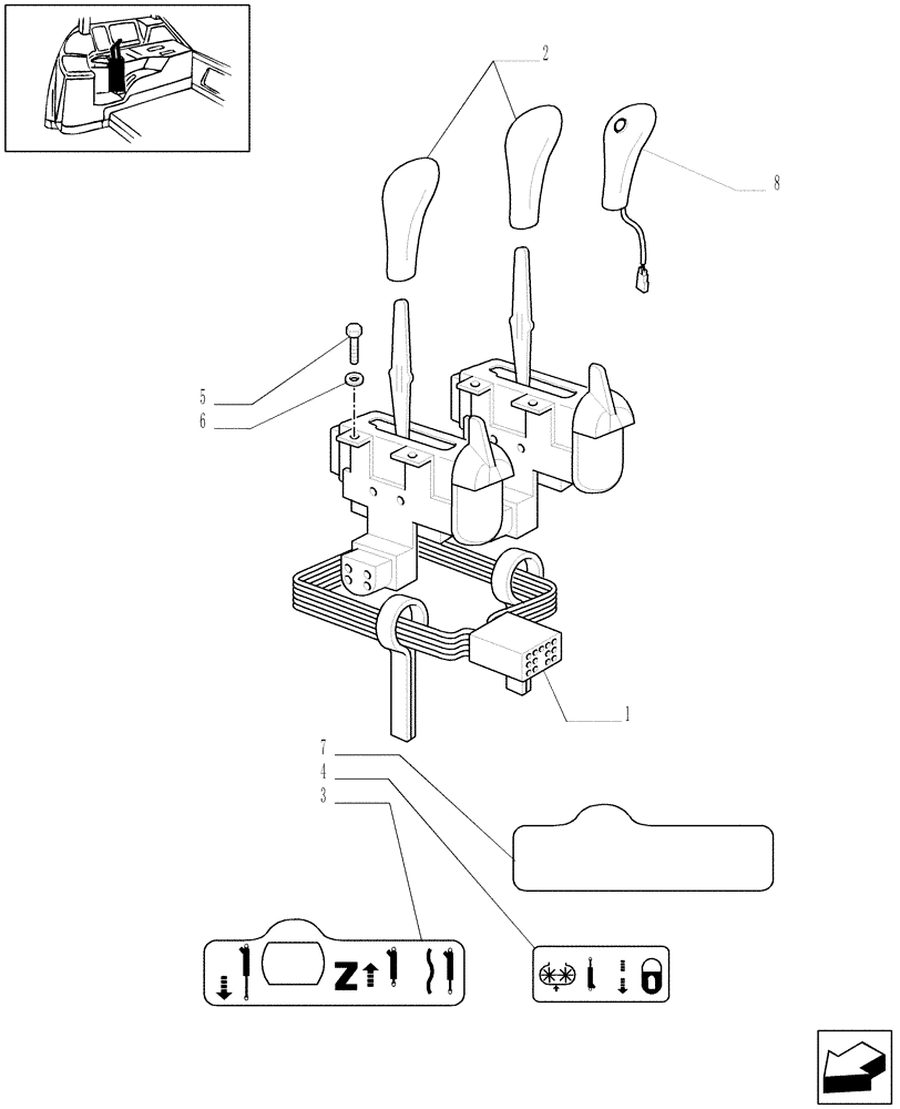 Схема запчастей Case IH MAXXUM 140 - (1.96.2/07) - ELECTROHYDRAULIC REAR REMOTE CONTROL VALVES - CONTROL VALVE CONTROL (VAR.330853-330856-330862-331862) (10) - OPERATORS PLATFORM/CAB