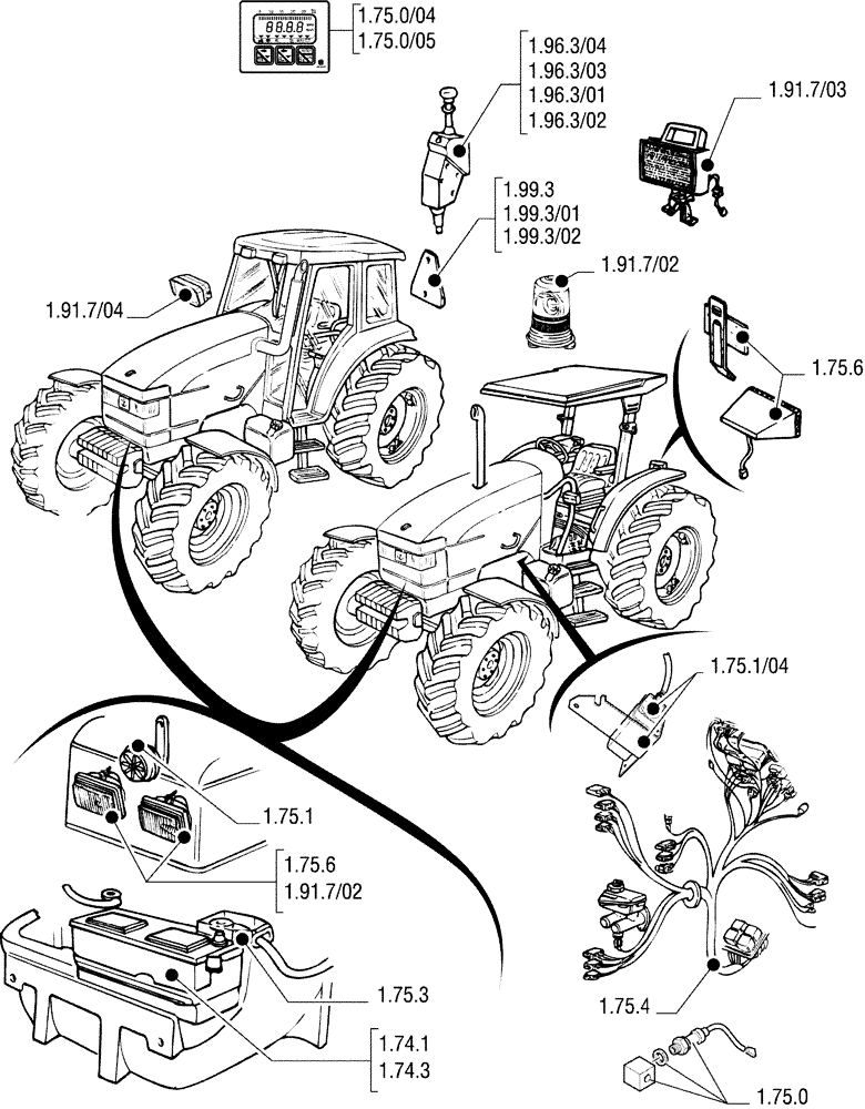 Схема запчастей Case IH JX90U - (SEC. 06) - ELECTRICAL (00) - GENERAL