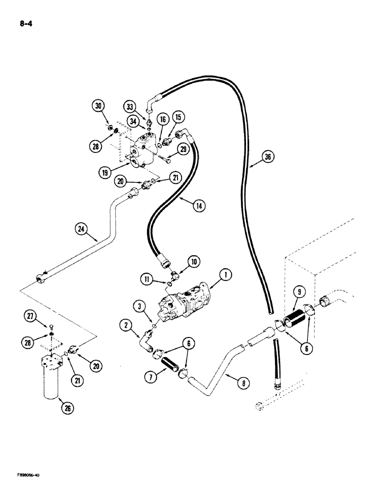 Схема запчастей Case IH 9180 - (8-04) - HYDRAULIC SYSTEM, PUMP TO FILTER (08) - HYDRAULICS