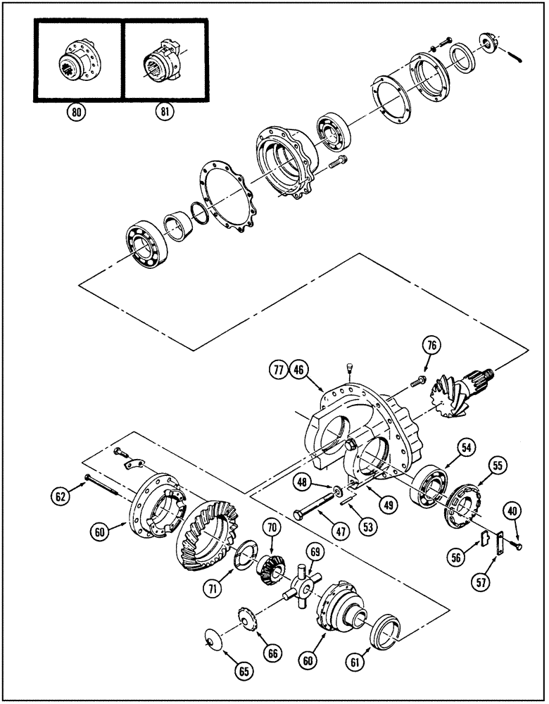 Схема запчастей Case IH 9250 - (6-098) - DIFFERENTIAL, WITHOUT LIMITED SLIP DIFFERENTIAL, ALL STEERABLE AXLES (CONTD) (06) - POWER TRAIN