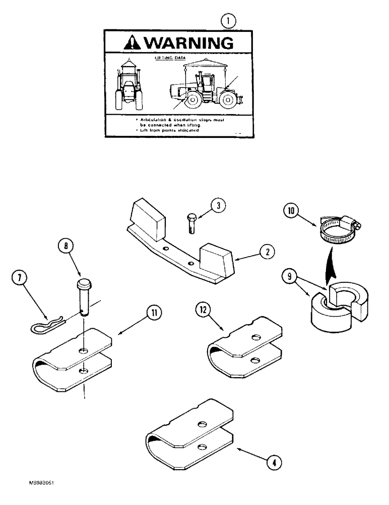 Схема запчастей Case IH 9310 - (9-100) - SHIPPING AND LIFTING ACCESSORIES (09) - CHASSIS/ATTACHMENTS