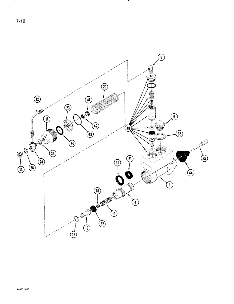 Схема запчастей Case IH STEIGER - (7-12) - MASTER CYLINDER ASSEMBLY (07) - BRAKES