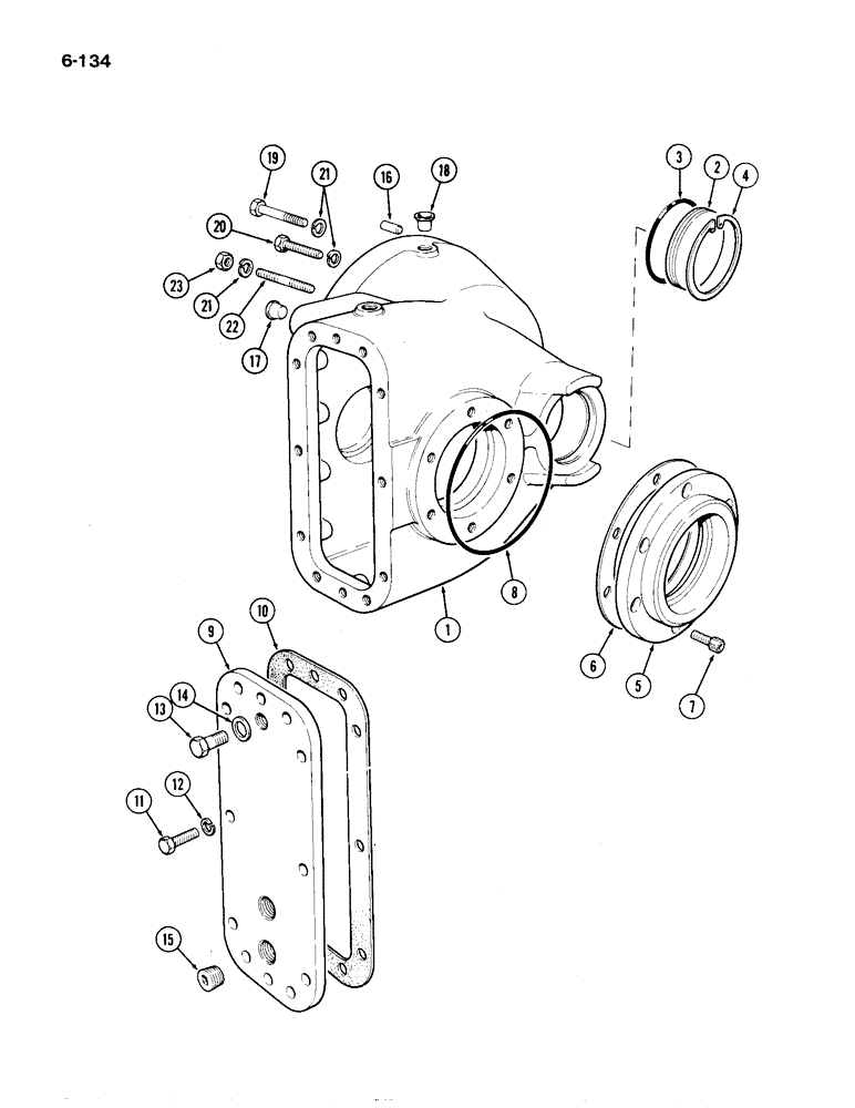 Схема запчастей Case IH 1194 - (6-134) - FINAL DRIVE HOUSING AND COVERS (06) - POWER TRAIN