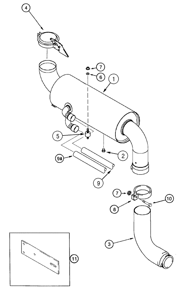 Схема запчастей Case IH 2388 - (02-23) - EXHAUST SYSTEM - SPARK ARRESTER - BSN JJC0267149 (01) - ENGINE