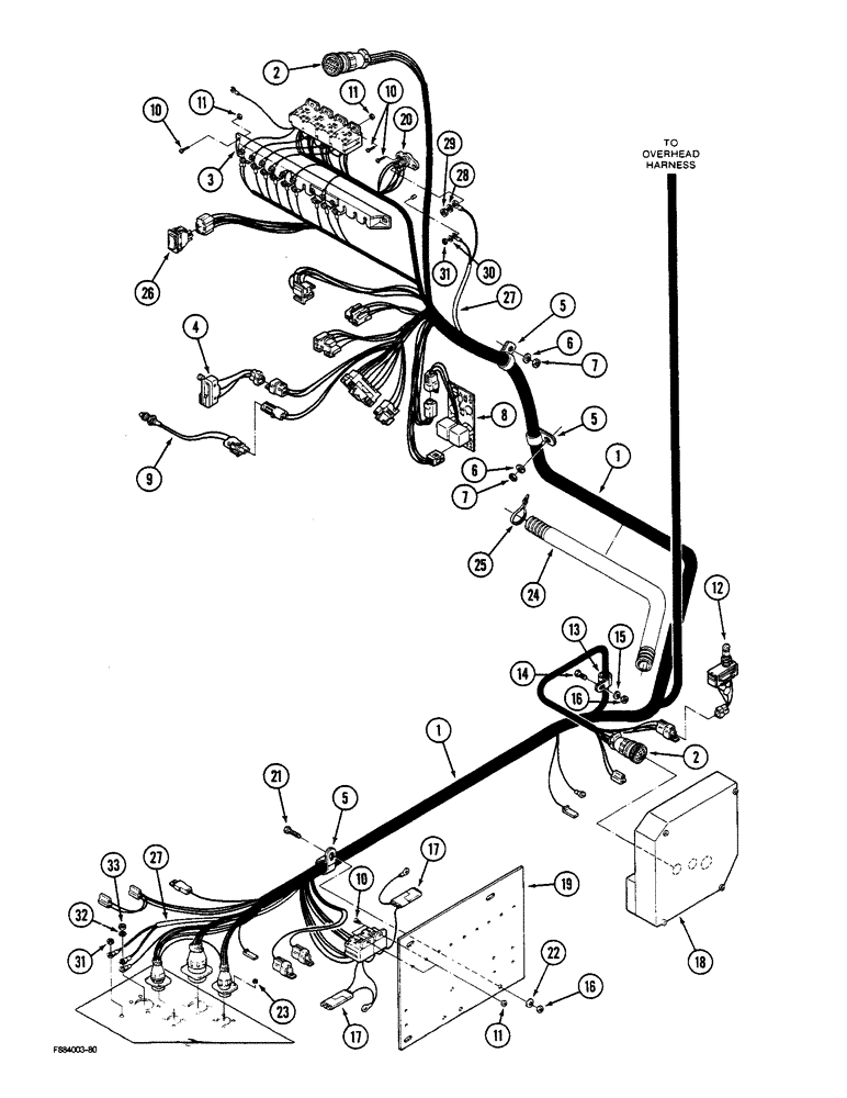 Схема запчастей Case IH STEIGER - (4-04) - LOWER CAB HARNESS, ROPS (04) - ELECTRICAL SYSTEMS