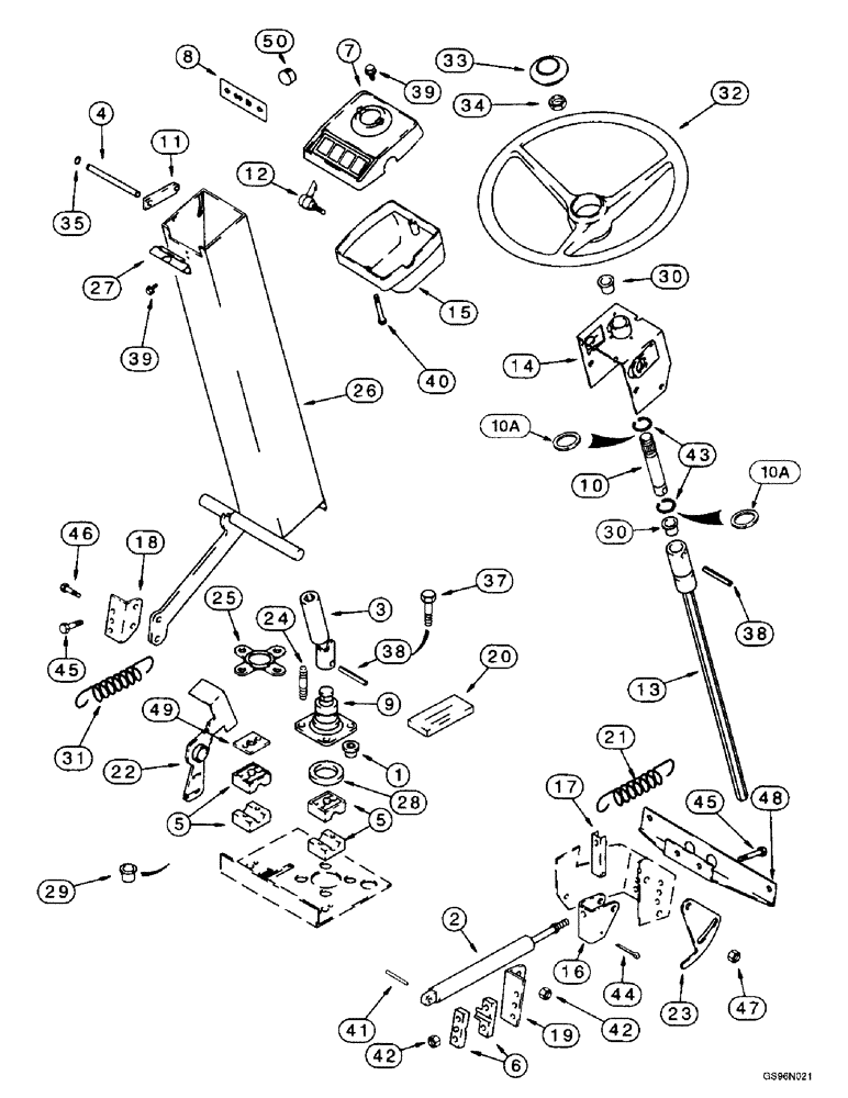 Схема запчастей Case IH 2188 - (5-02) - STEERING SUPPORT AND WHEEL, PRIOR TO COMBINE P.I.N. JJC0191483 (04) - STEERING