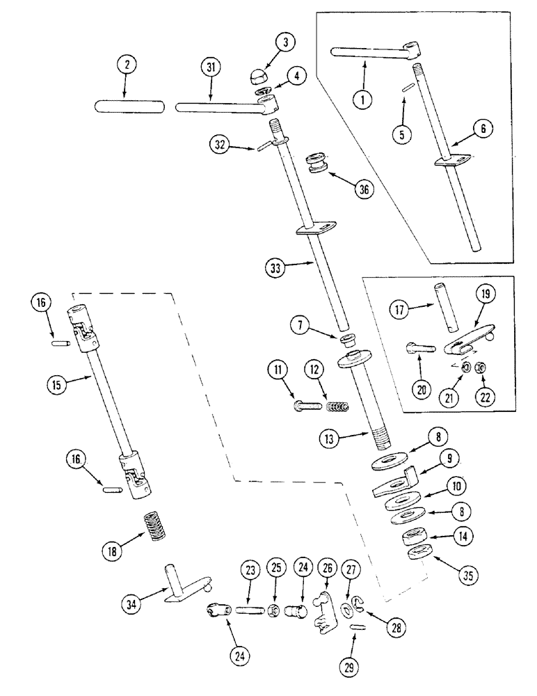 Схема запчастей Case IH 1294 - (3-36) - THROTTLE HAND CONTROL, TRACTORS WITH CAB (03) - FUEL SYSTEM