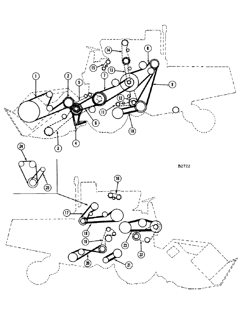 Схема запчастей Case IH 660 - (005A) - BELT AND CHAIN DRIVE REFERENCE 