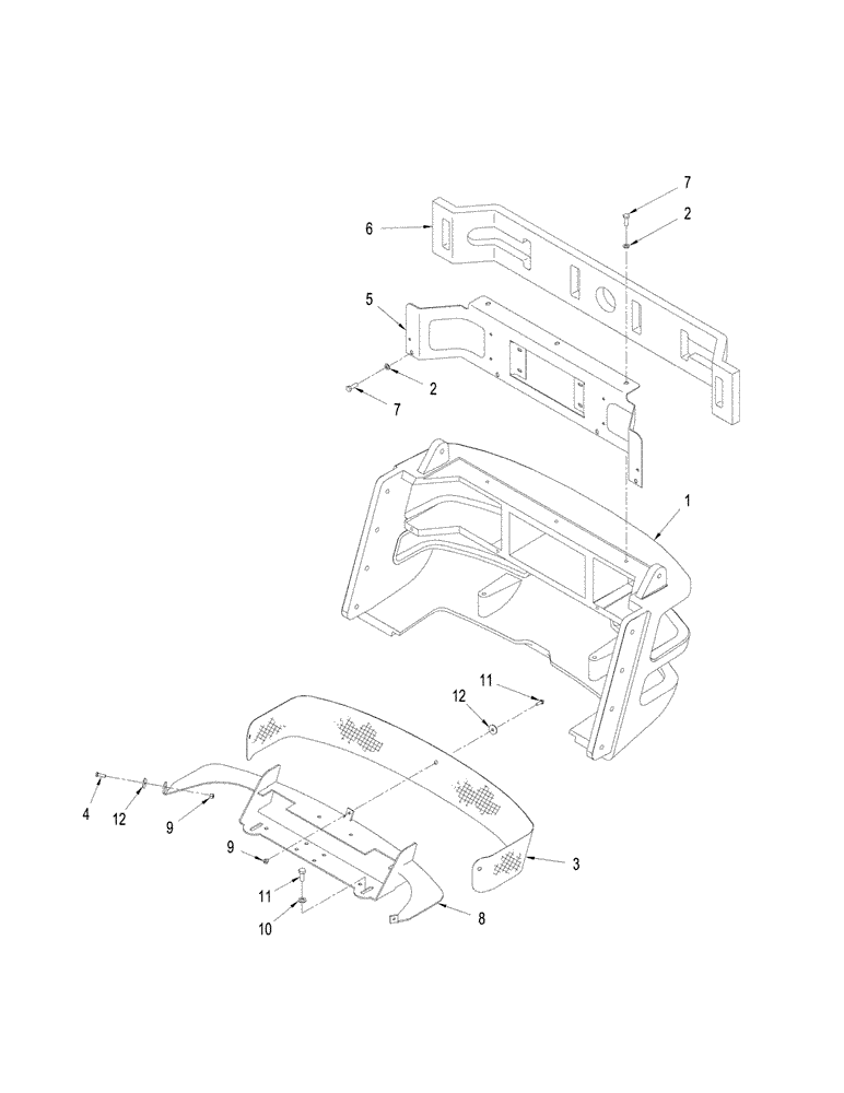 Схема запчастей Case IH STEIGER 385 - (09-38) - BUMPER, STEIGER 385 / 435 (09) - CHASSIS