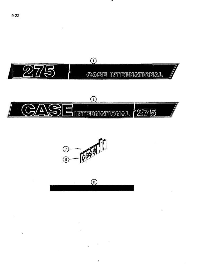 Схема запчастей Case IH 275 - (9-22) - DECALS, IDENTIFICATION (09) - CHASSIS/ATTACHMENTS