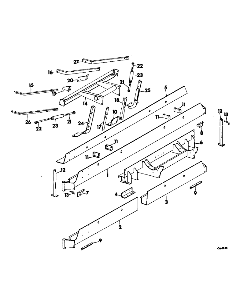 Схема запчастей Case IH 782 - (P-06) - MAIN FRAME, FRONT EXTENSION AND STAND, SERIAL NO. 513 AND BELOW (58) - ATTACHMENTS/HEADERS