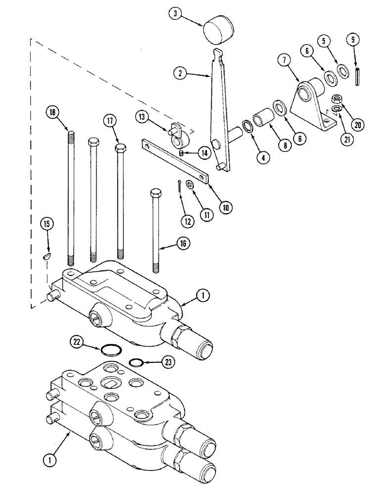 Схема запчастей Case IH 1494 - (8-330) - THIRD REMOTE VALVE ATTACHMENT, TRACTORS WITHOUT CAB (08) - HYDRAULICS