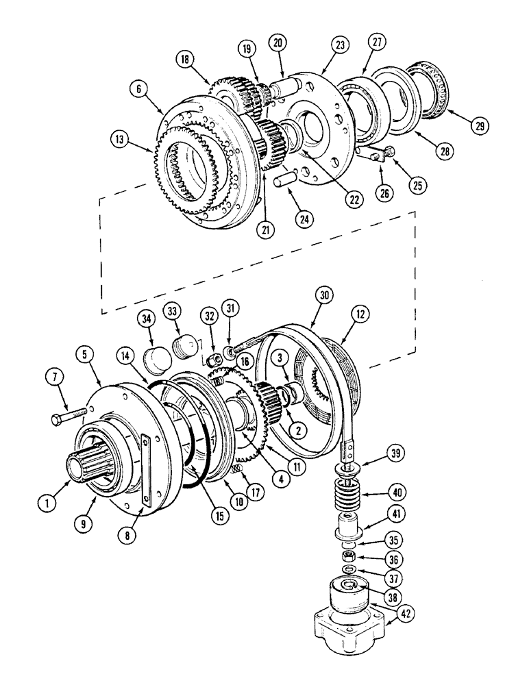 Схема запчастей Case IH 1494 - (6-206) - FRONT PLANETARY ASSEMBLY, POWER SHIFT (06) - POWER TRAIN