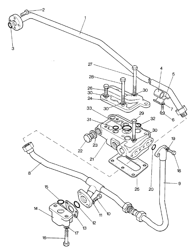 Схема запчастей Case IH 1690 - (K04-1) - PIPES AND FRONT SECTION OF TANDEM PUMP (07) - HYDRAULICS