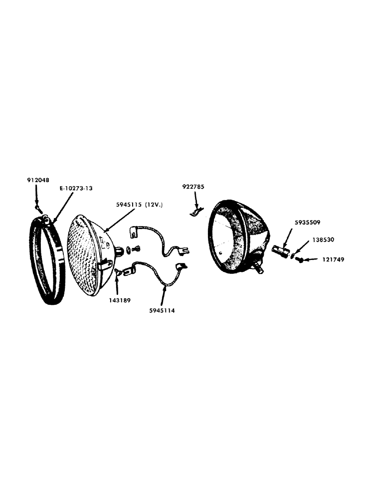 Схема запчастей Case IH 800 - (250) - G13170 HEAD LAMP PARTS (55) - ELECTRICAL SYSTEMS