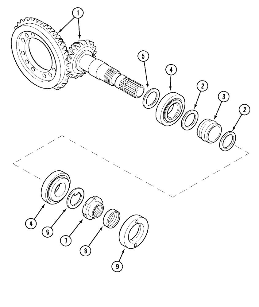 Схема запчастей Case IH CX70 - (05-15) - BEVEL GEAR MAIN SHAFT (05) - STEERING