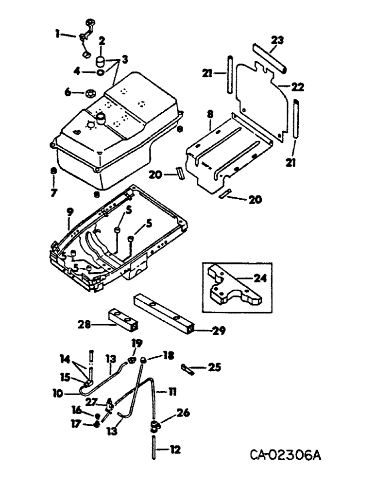 Схема запчастей Case IH 966 - (12-08) - POWER, FUEL TANK, SUPPORTS AND PIPING, 766 DIESEL AND 966 TRACTORS Power